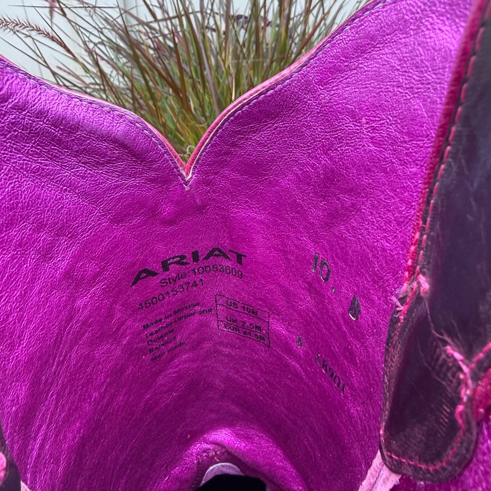 Ariat Women's Magenta and Pink Embroidered Western Heeled Boots - Picture 11 of 11